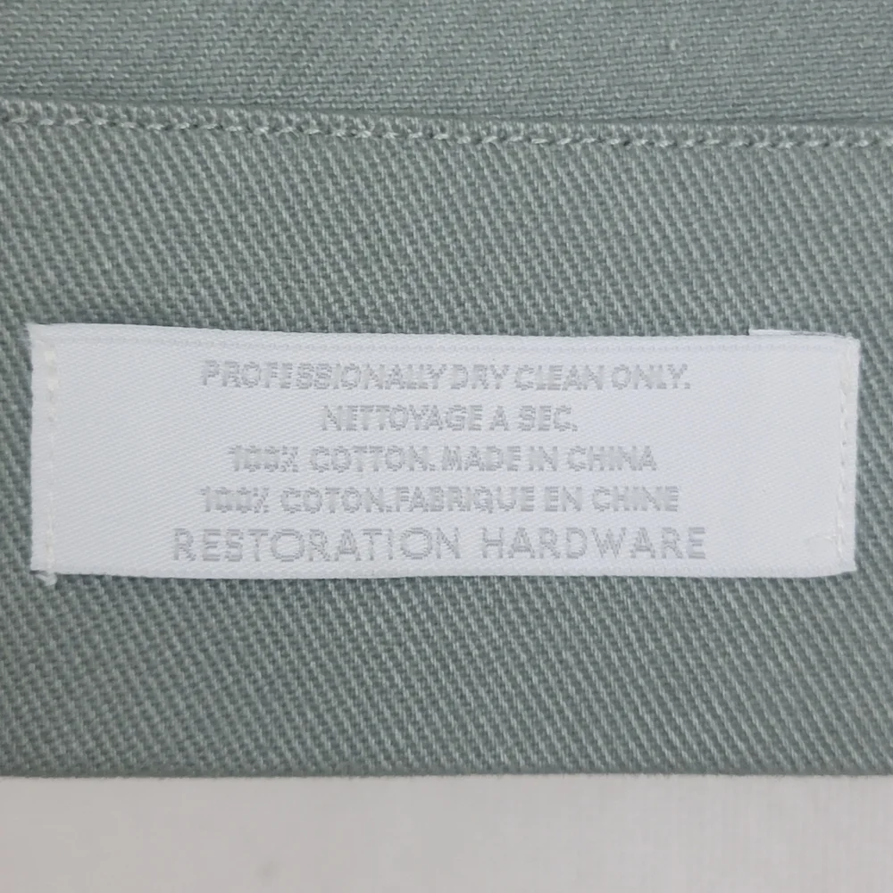 Restoration Hardware 50x83 tab top cotton sage curtain